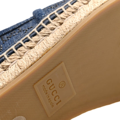Gucci Denim Crystal GG Monogram Espadrilles 39 Blue 11 of 12