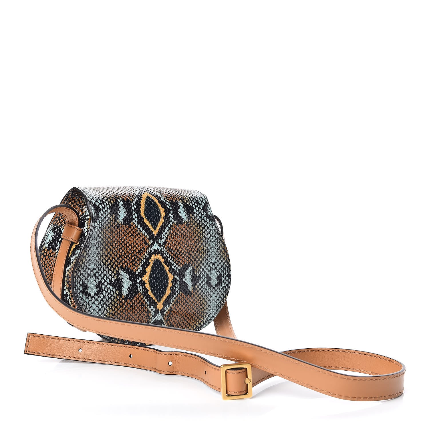 Chloe Python Calfskin Embossed Mini Marcie Round Crossbody Bag Multicolor 3 of 10