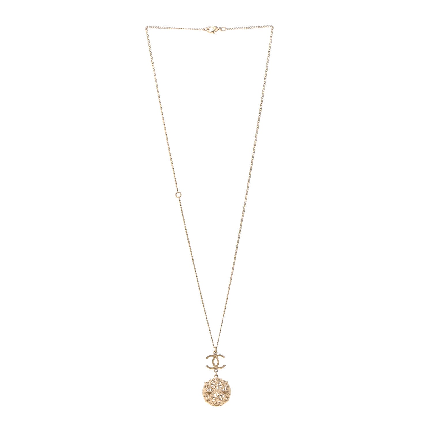Chanel Metal CC Drop Necklace Gold 3 of 7