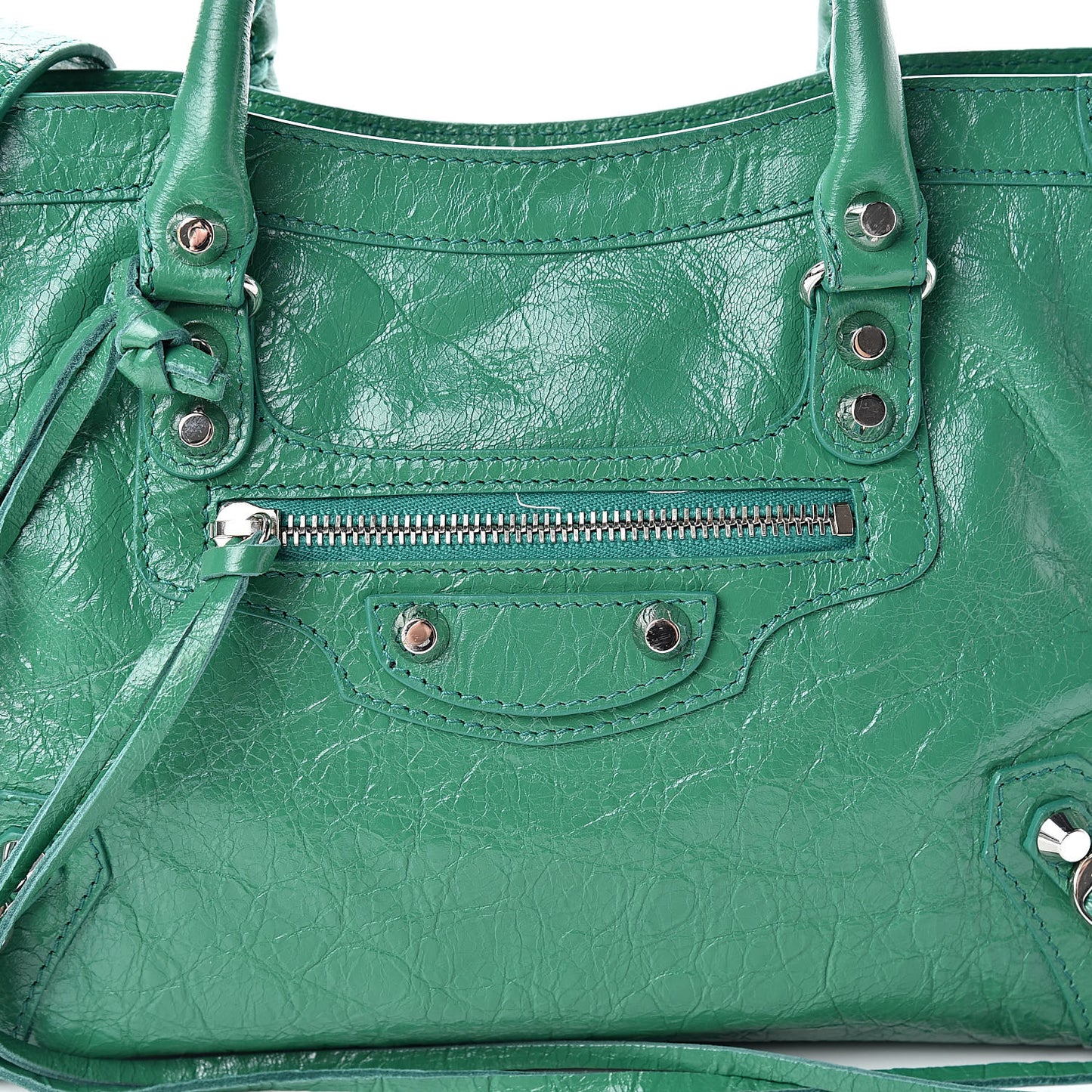 Agneau Classic Silver Hardware S City Magic Green