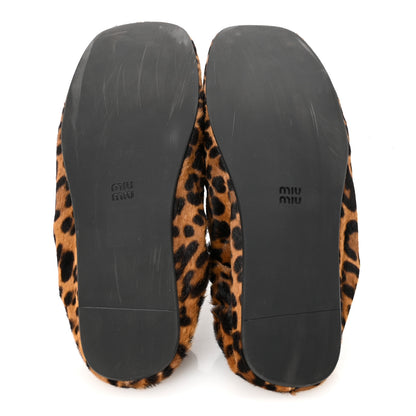 Miu Miu Ruches Animal Print Calf Hair Loafers 38 Honey 6 of 9