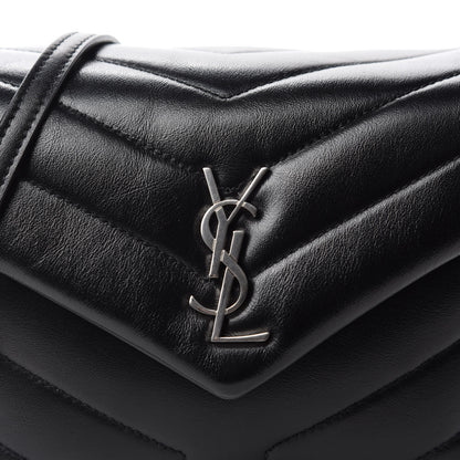Saint Laurent Calfskin Y Quilted Monogram Toy Loulou Crossbody Bag Black 11 of 12