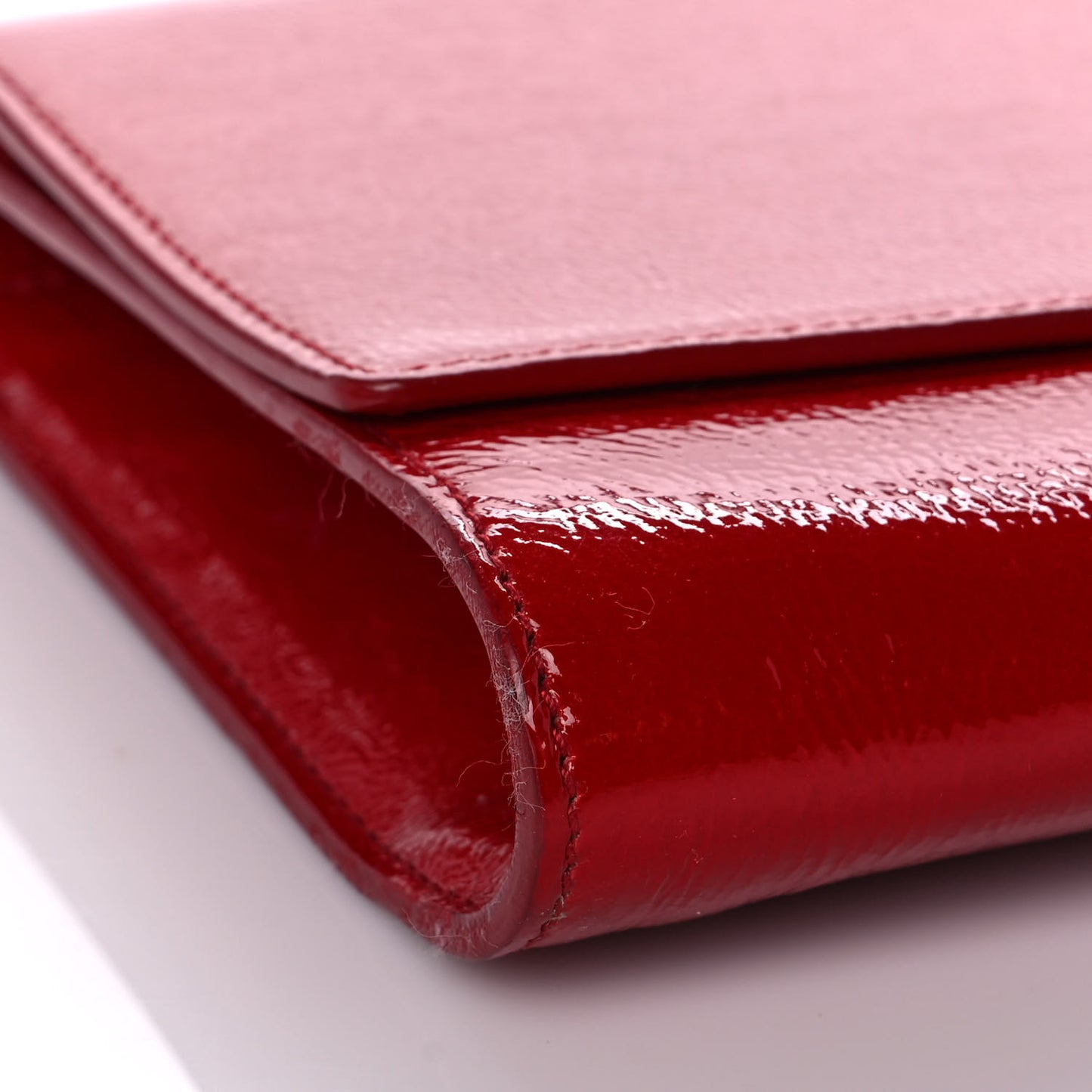 Textured Patent Monogram Large Belle De Jour Clutch Red