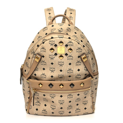 MCM Visetos Medium Studded Dual Stark Backpack Beige 1 of 11