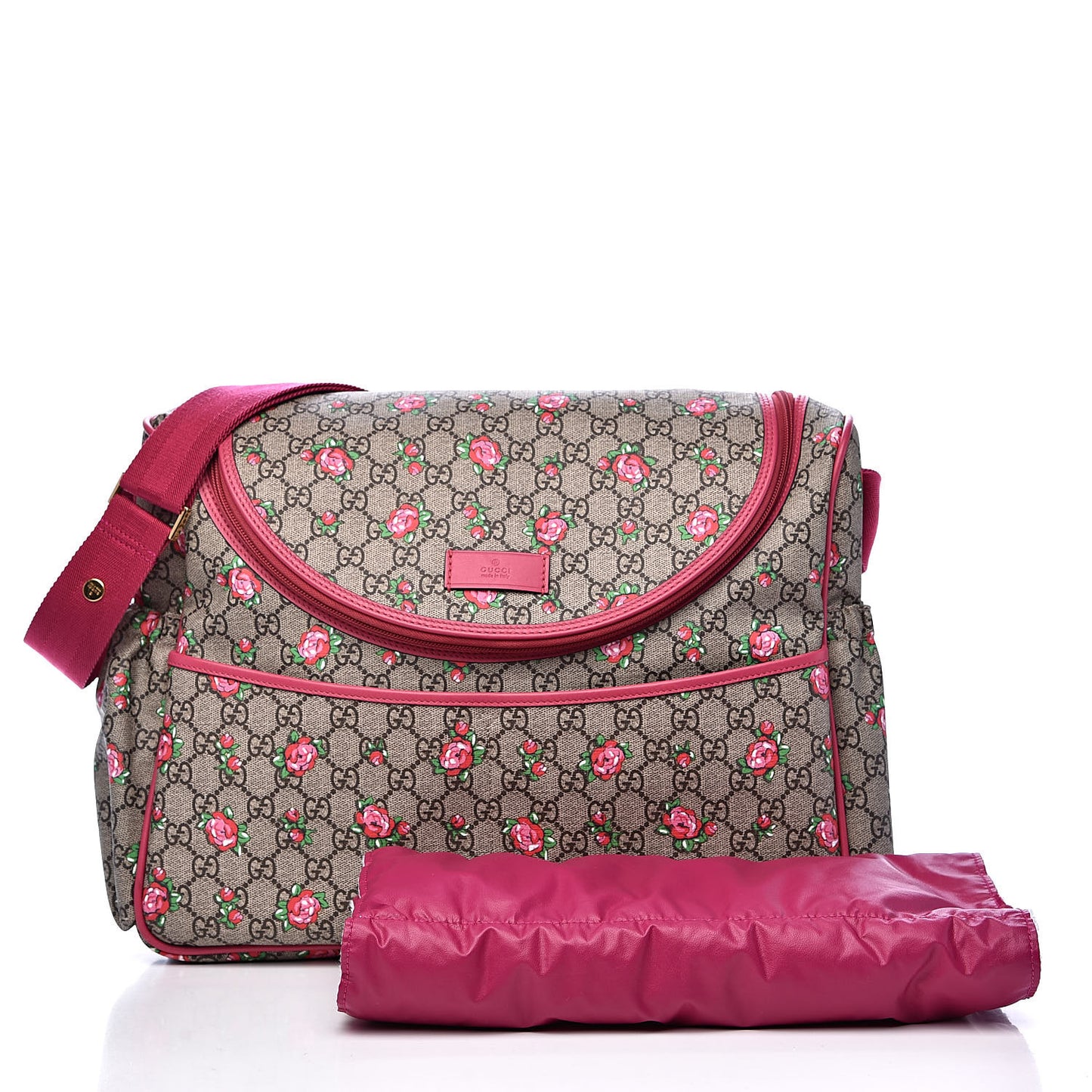 GG Supreme Monogram Rose Bud Diaper Bag Pink