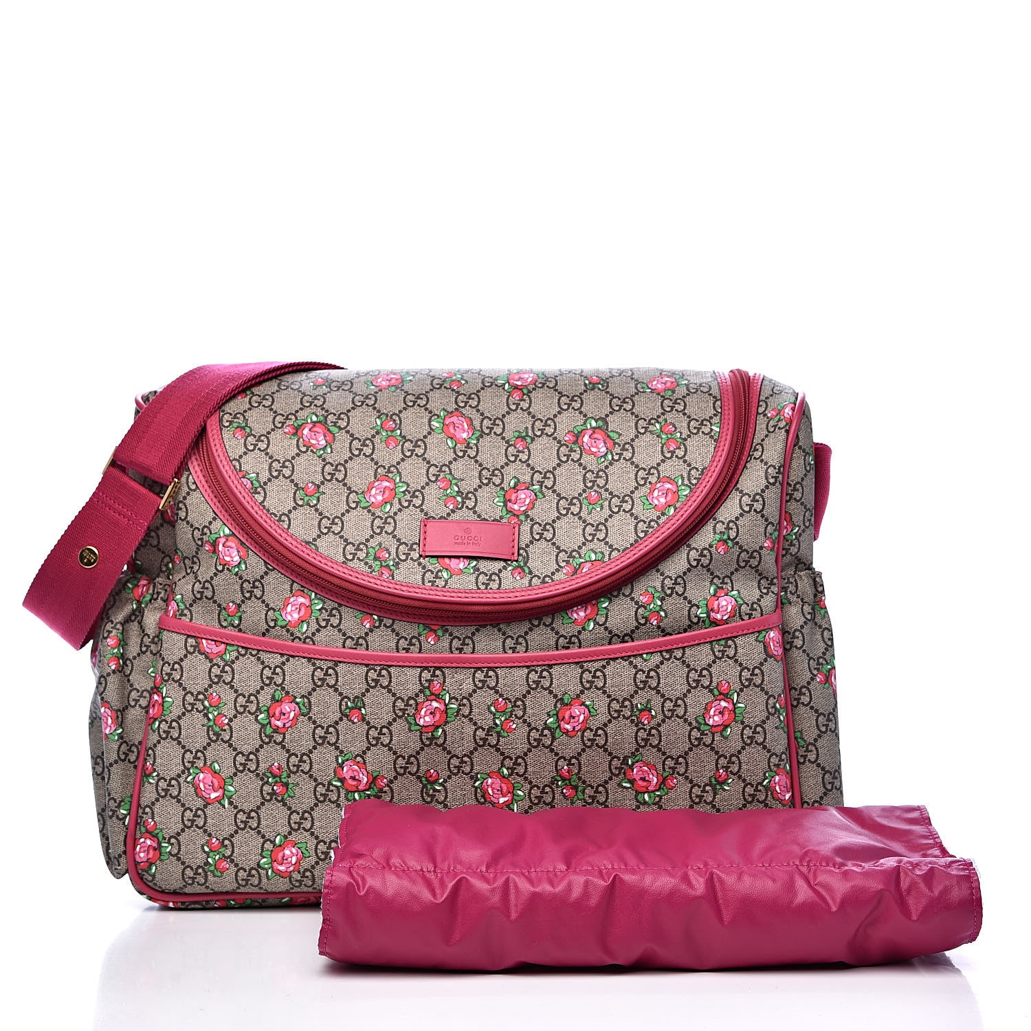 Gucci GG Supreme Monogram Rose Bud Diaper Bag Pink 3 of 15
