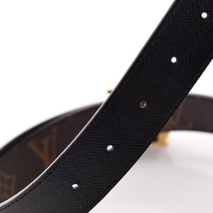 Louis Vuitton Calfskin Monogram 30mm LV Initiales Reversible Belt 80 32 Black 5 of 7