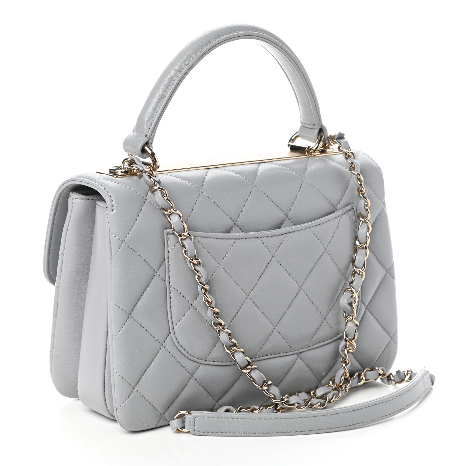 Chanel Lambskin Quilted Small Trendy CC Dual Handle Flap Bag Grey 3 of 10