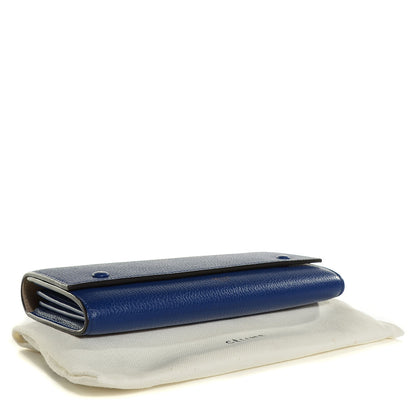 Celine Drummed Calfskin Large Flap Multifunction Wallet Indigo 4 of 9