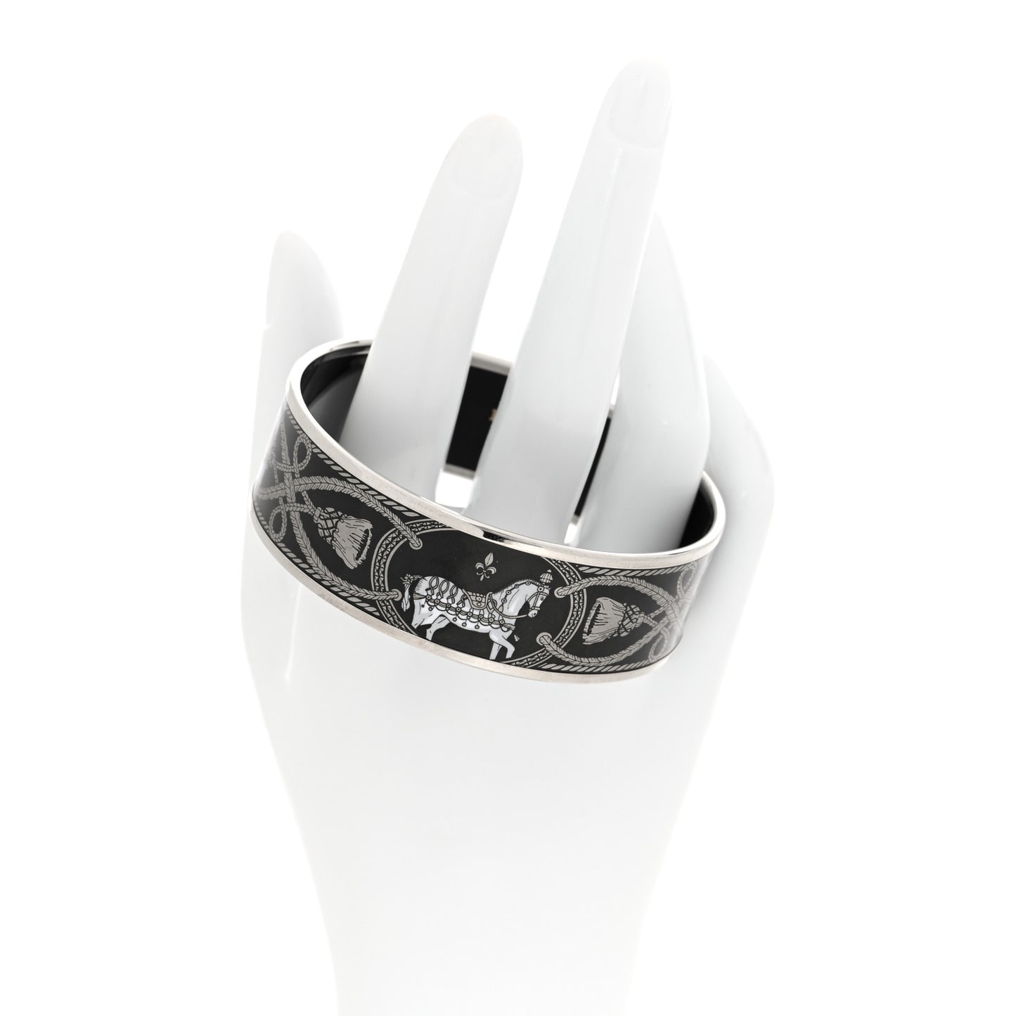 Enamel Printed Wide Grand Apparat Bracelet 65 Black