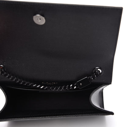 Saint Laurent Grain De Poudre Small Monogram Kate Satchel Black 5 of 9