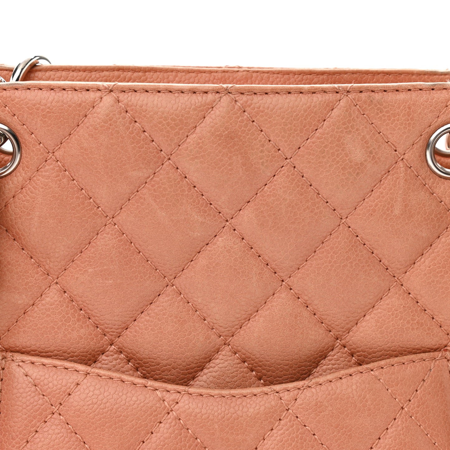 Caviar Quilted Petit Shopping Tote PST Light Red