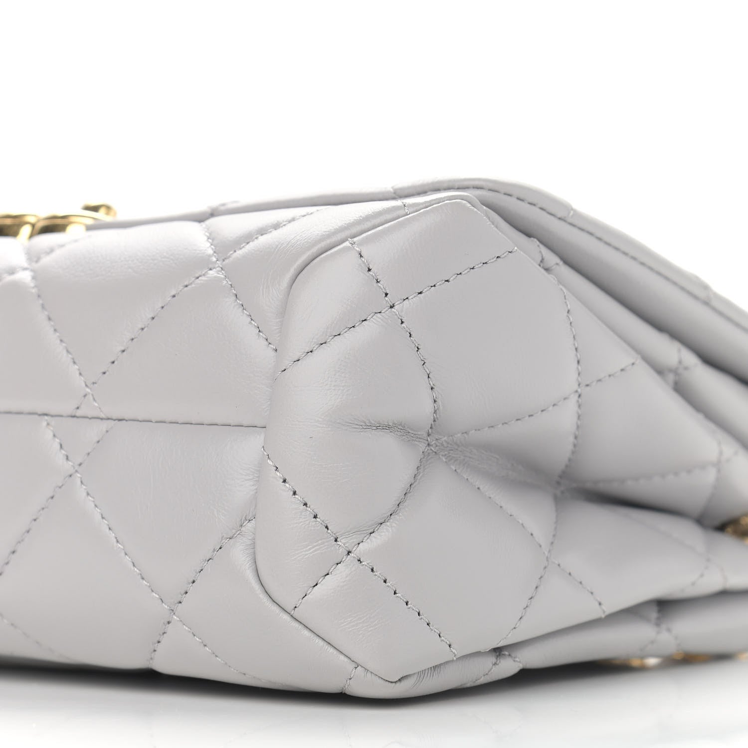 Chanel Lambskin Quilted Medium Color Match Flap Grey 9 of 10