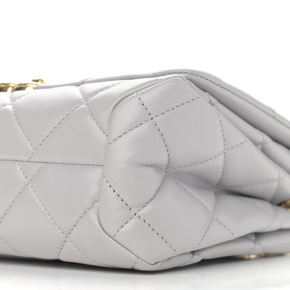 Chanel Lambskin Quilted Medium Color Match Flap Grey 9 of 10