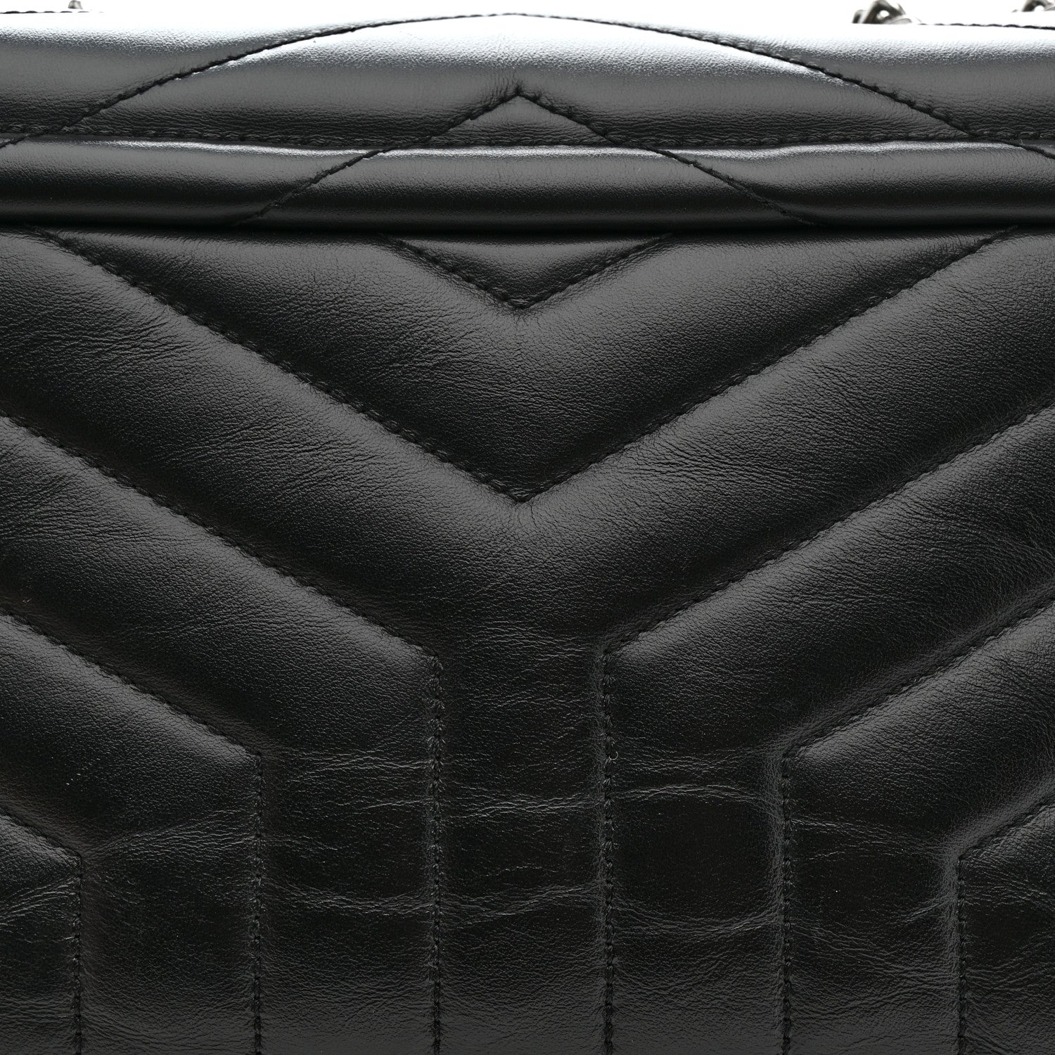 Saint Laurent Calfskin Y Quilted Monogram Small Loulou Chain Satchel Black 12 of 14