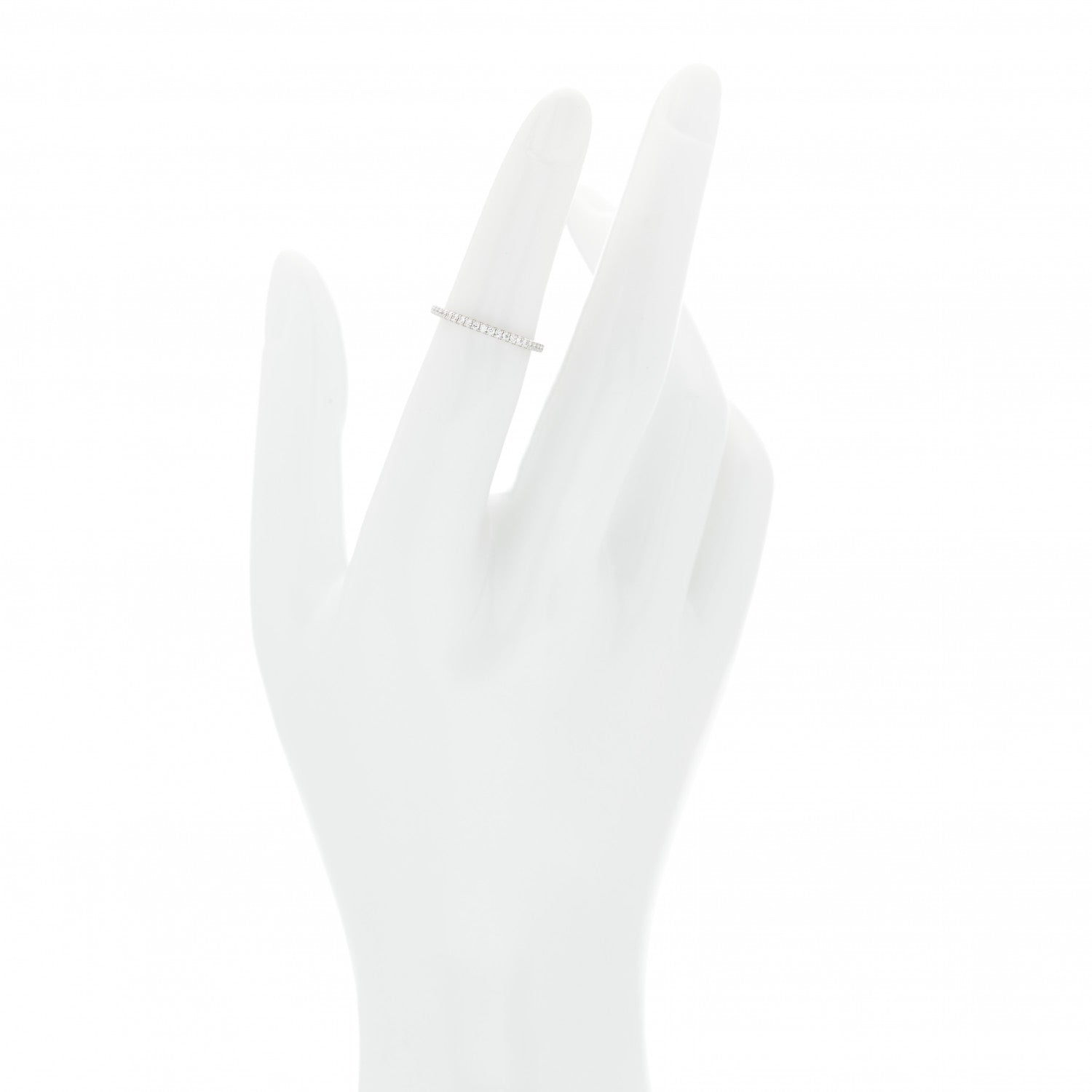 Cartier 18K White Gold Diamond 1.5mm Etincelle de Cartier Wedding Band Ring 48 4.5 2 of 7