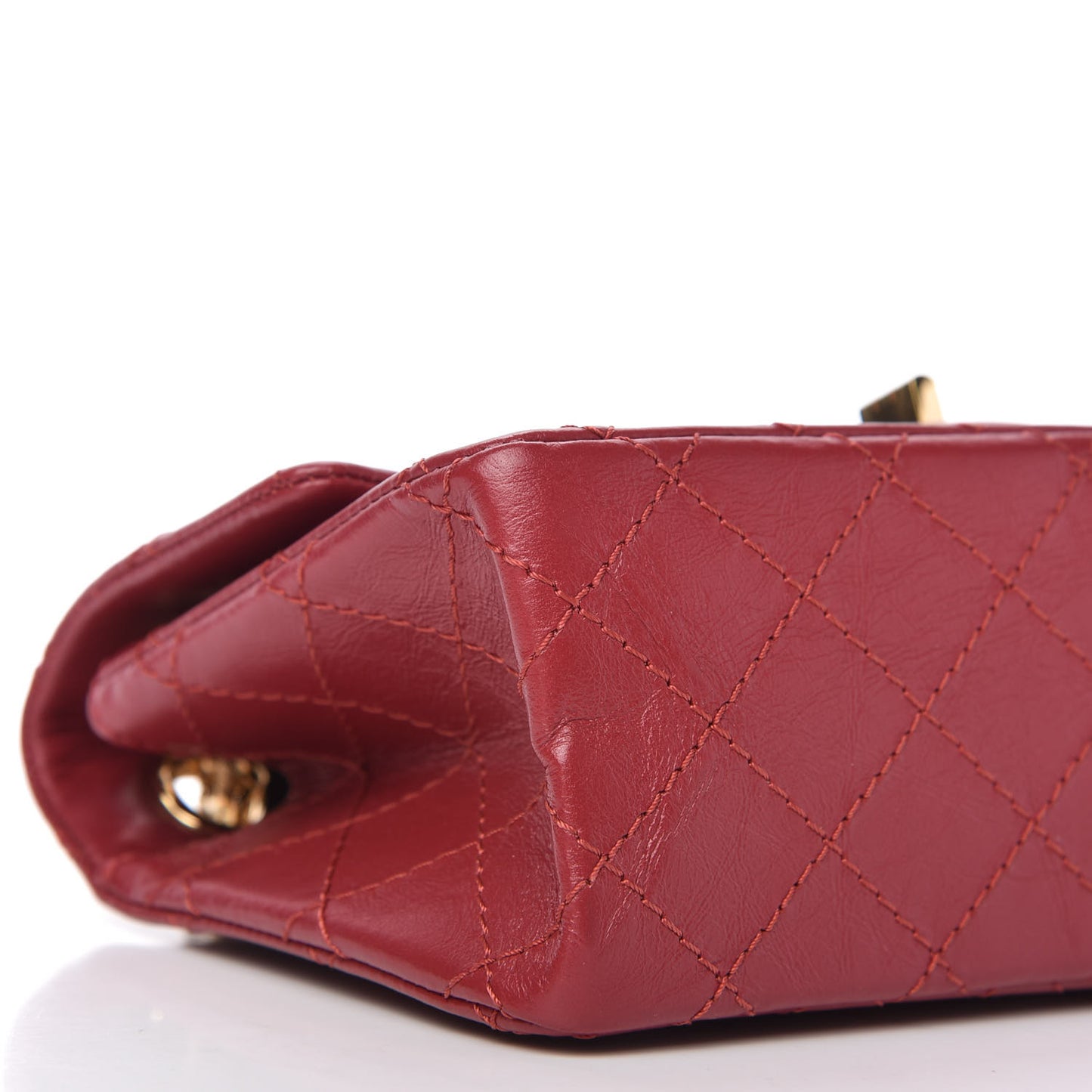 Aged Calfskin Quilted 2.55 Reissue Mini Flap Red