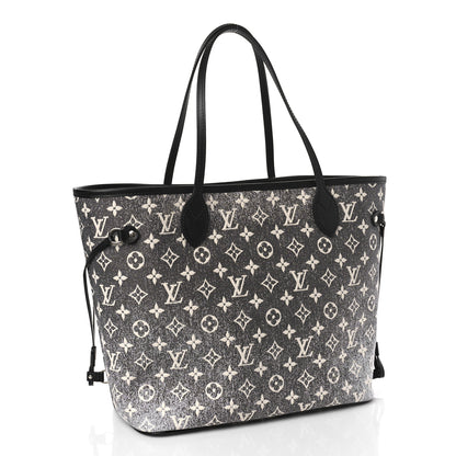 Louis Vuitton Denim Monogram Jacquard Neverfull MM Grey 4 of 9