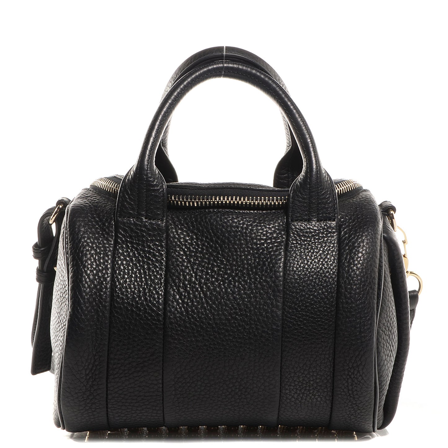 Pebbled Leather Rockie Black w Pale Gold Hardware