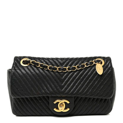 Chanel Calfskin Chevron Quilted Small Surpique Flap Black 1 of 21