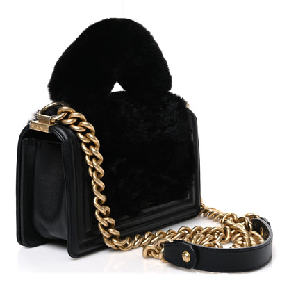 Chanel Orylag Rabbit Fur Calfskin Small Top Handle Boy Flap Black 3 of 11
