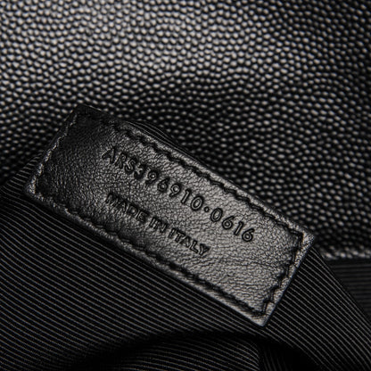 Saint Laurent Grain De Poudre Textured Mixed Matelasse Large Triquilt Monogram Monochrome Satchel Black 7 of 7