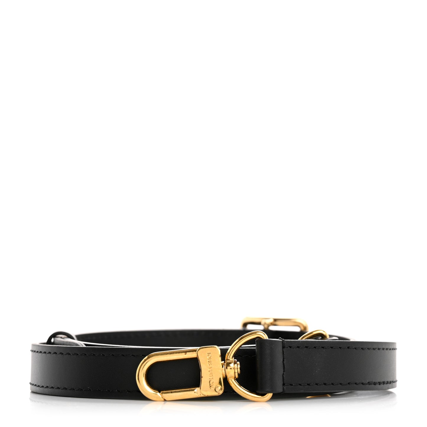 Calfskin Twinny Adjustable Shoulder Strap Black