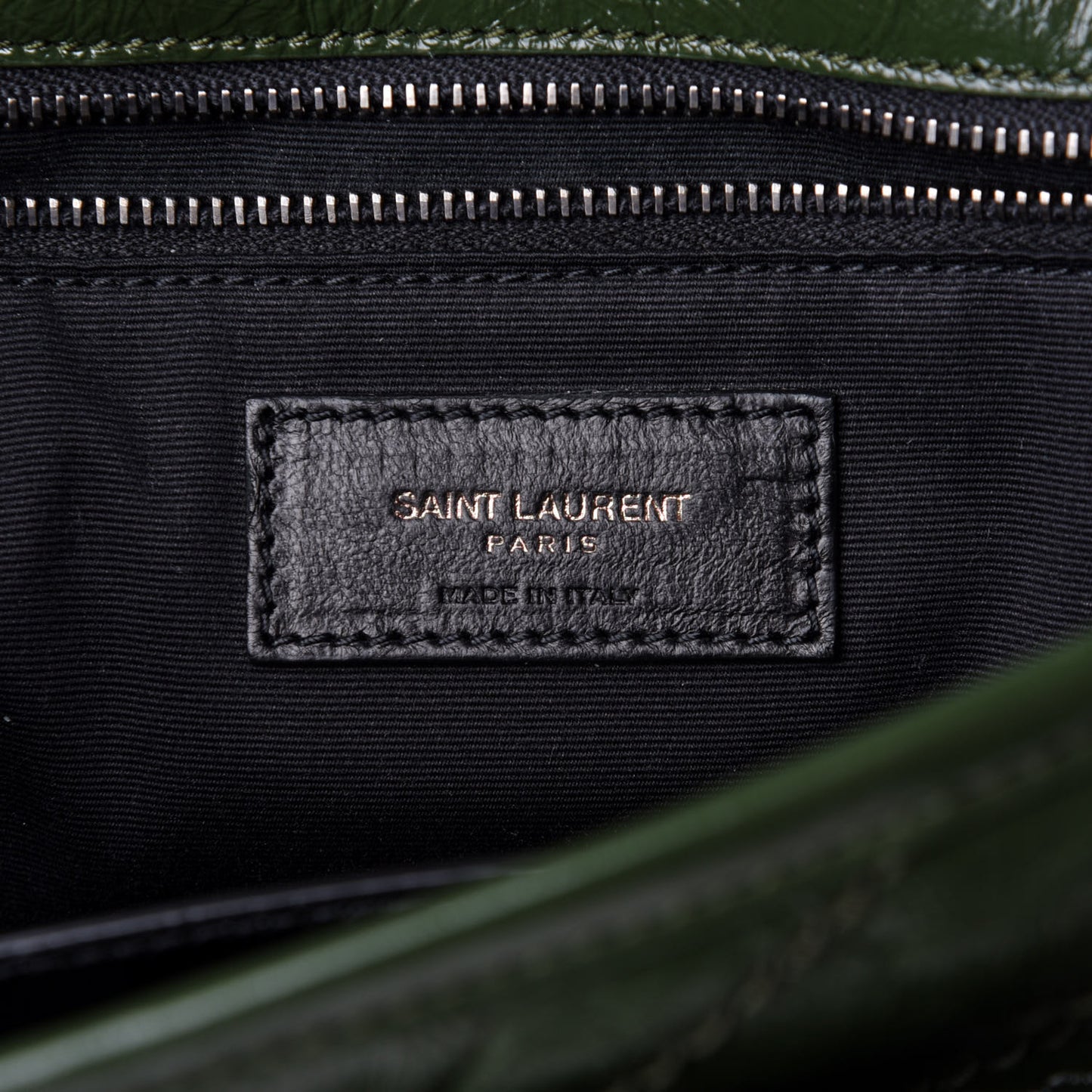 Crinkled Calfskin Matelasse Monogram Medium Niki Chain Satchel Military Olive