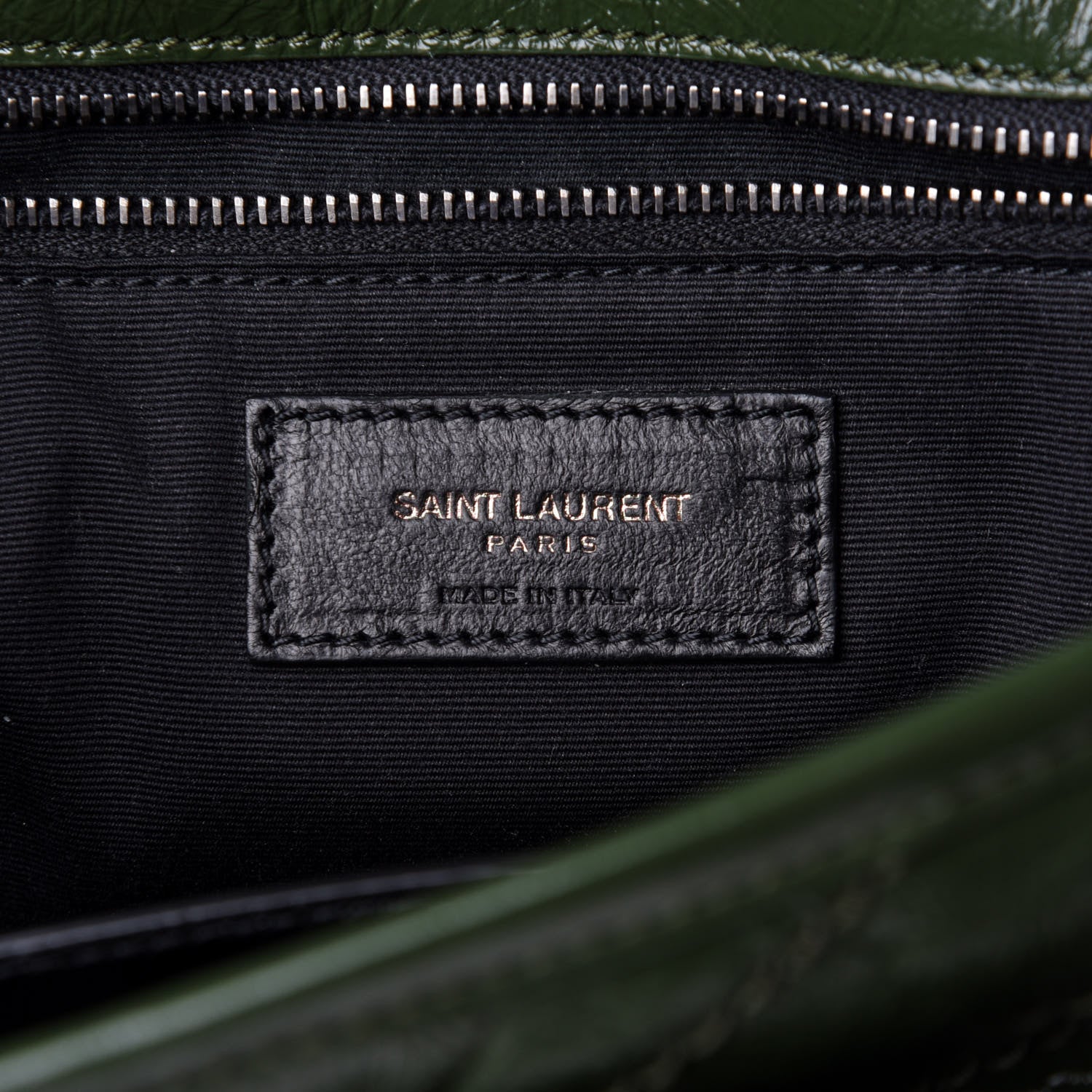 Saint Laurent Crinkled Calfskin Matelasse Monogram Medium Niki Chain Satchel Military Olive 7 of 11