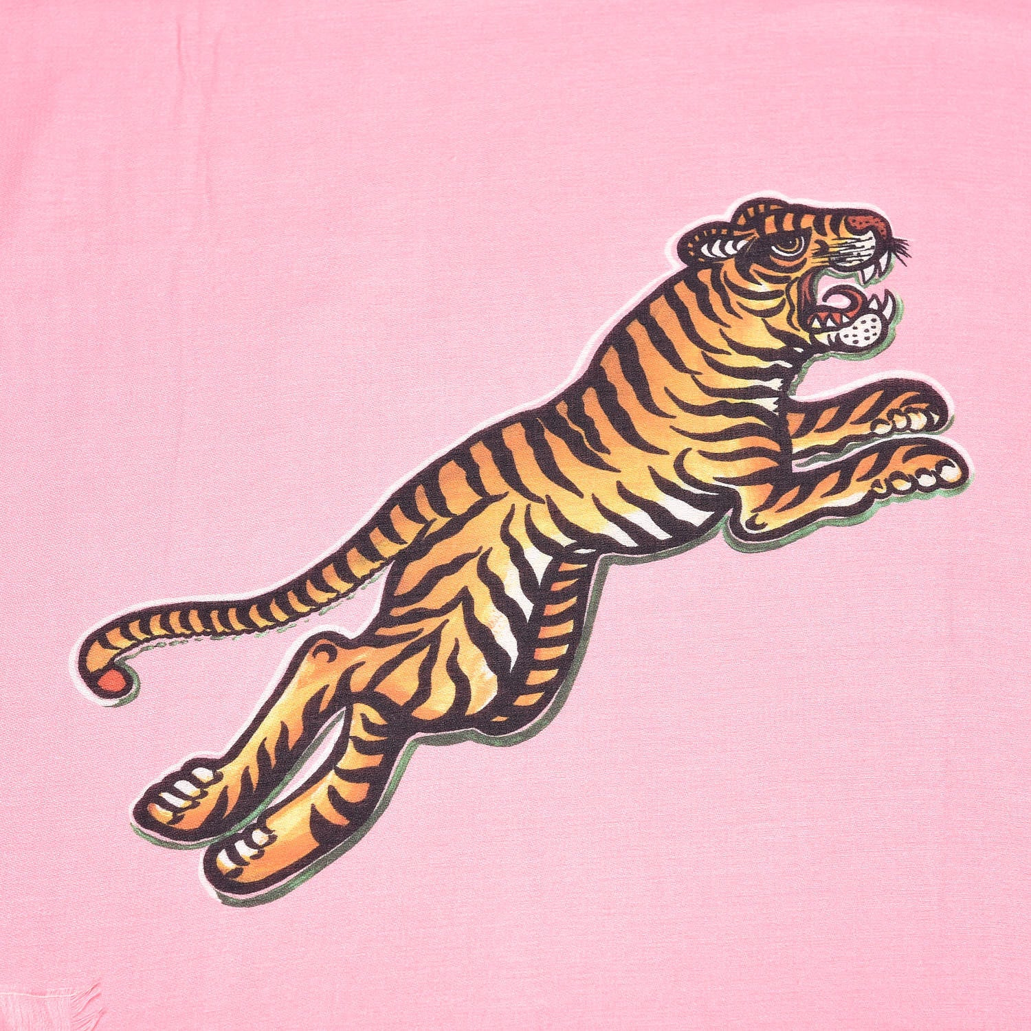Gucci Modal Cashmere Silk Tiger Scarf Pink 4 of 5