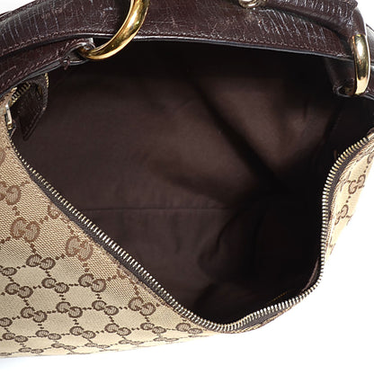 Gucci Monogram Medium Horsebit Chain Hobo Dark Brown 5 of 7