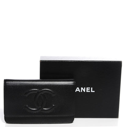 Chanel Caviar Timeless CC Wallet on Chain WOC Black 5 of 9