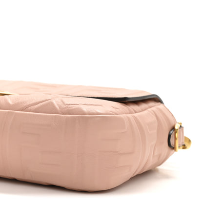 Fendi Nappa FF 1974 Embossed Baguette Rosa Bourbon 10 of 13