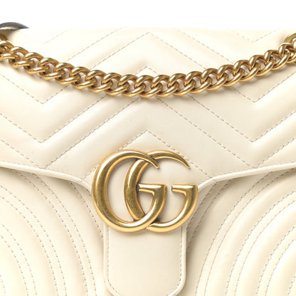 Gucci Calfskin Matelasse Small GG Marmont Shoulder Bag White 10 of 10