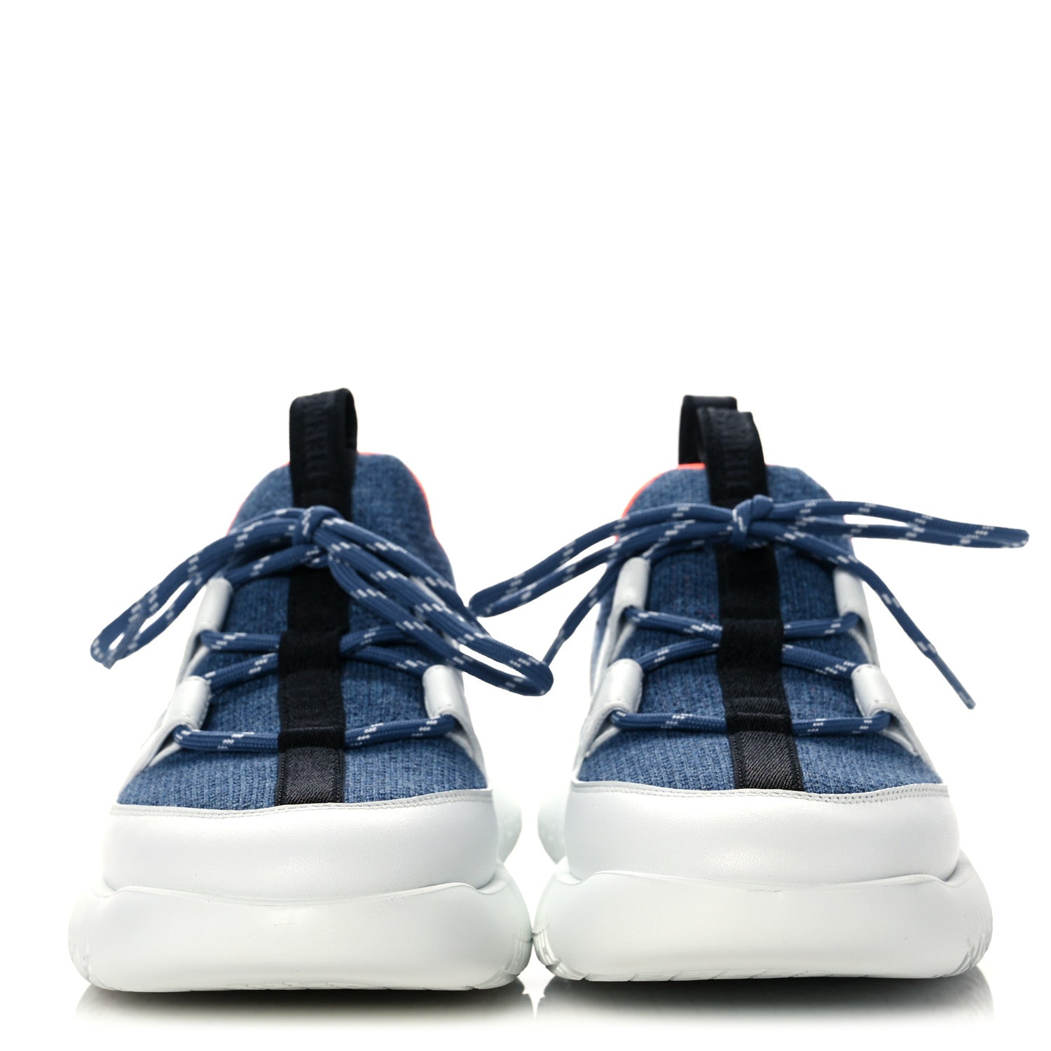 Hermes Technical Canvas Calfskin Womens Duel Sneakers 36.5 Blue Jean Multicolor 2 of 8