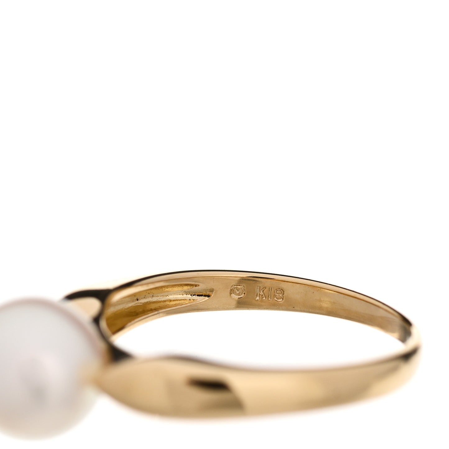 18K Yellow Gold Akoya Pearl 8mm Ring 53 6.5