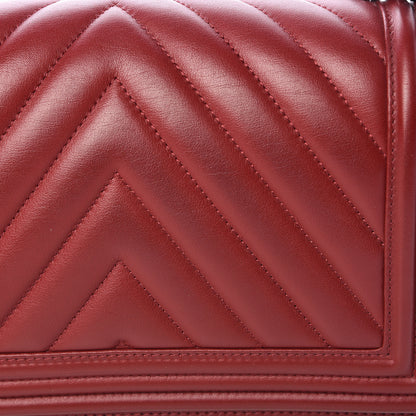 Chanel Calfskin Chevron Quilted Medium Boy Flap Dark Red 18 of 18