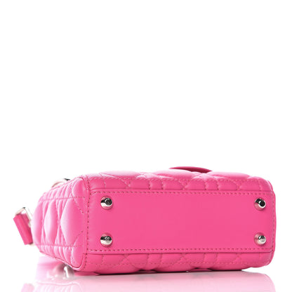 Christian Dior Lambskin Cannage Nano Lady Dior Fuchsia 4 of 11