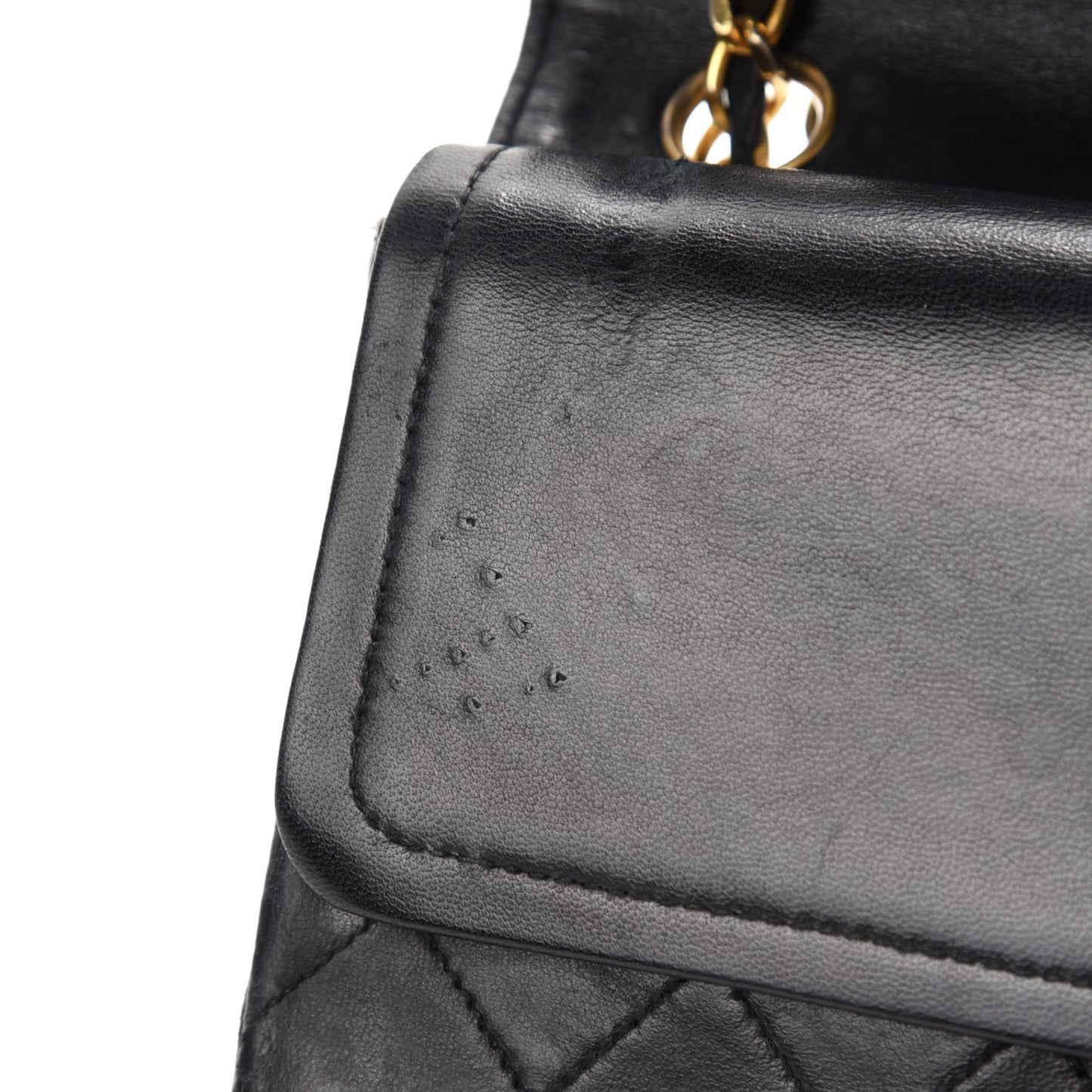Lambskin Quilted Medium Double Flap Black
