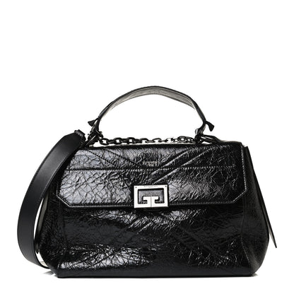Givenchy Creased Patent Calfskin Medium ID Flap Black 1 of 10