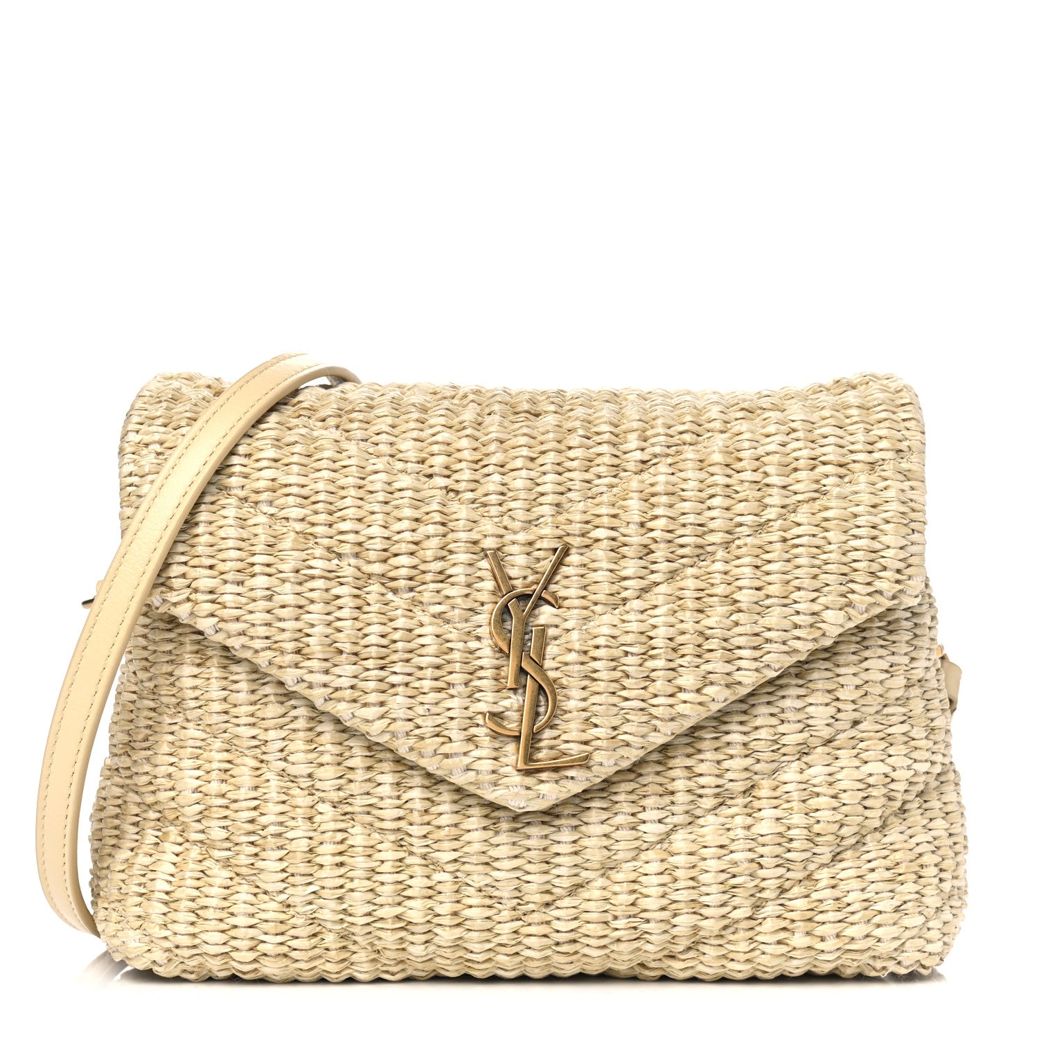 Saint Laurent Raffia Monogram Toy Loulou Chain Satchel Naturale 1 of 4