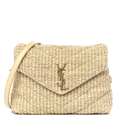 Saint Laurent Raffia Monogram Toy Loulou Chain Satchel Naturale 1 of 4