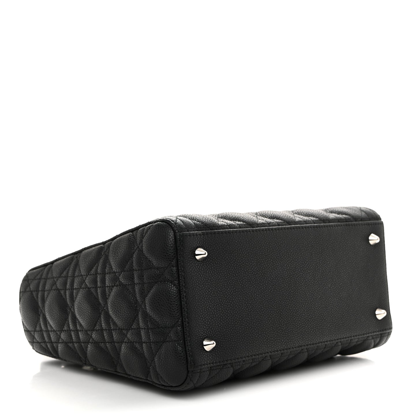 Grained Calfskin Cannage Medium Lady Dior Black