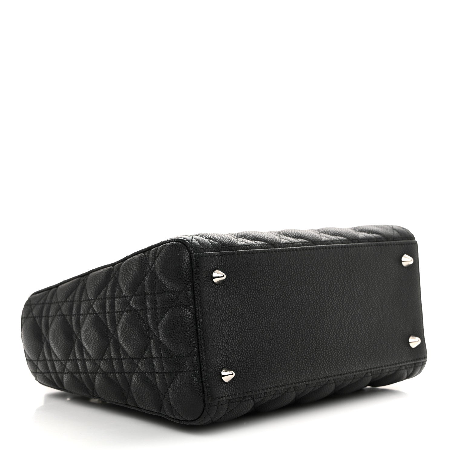 Christian Dior Grained Calfskin Cannage Medium Lady Dior Black 4 of 10