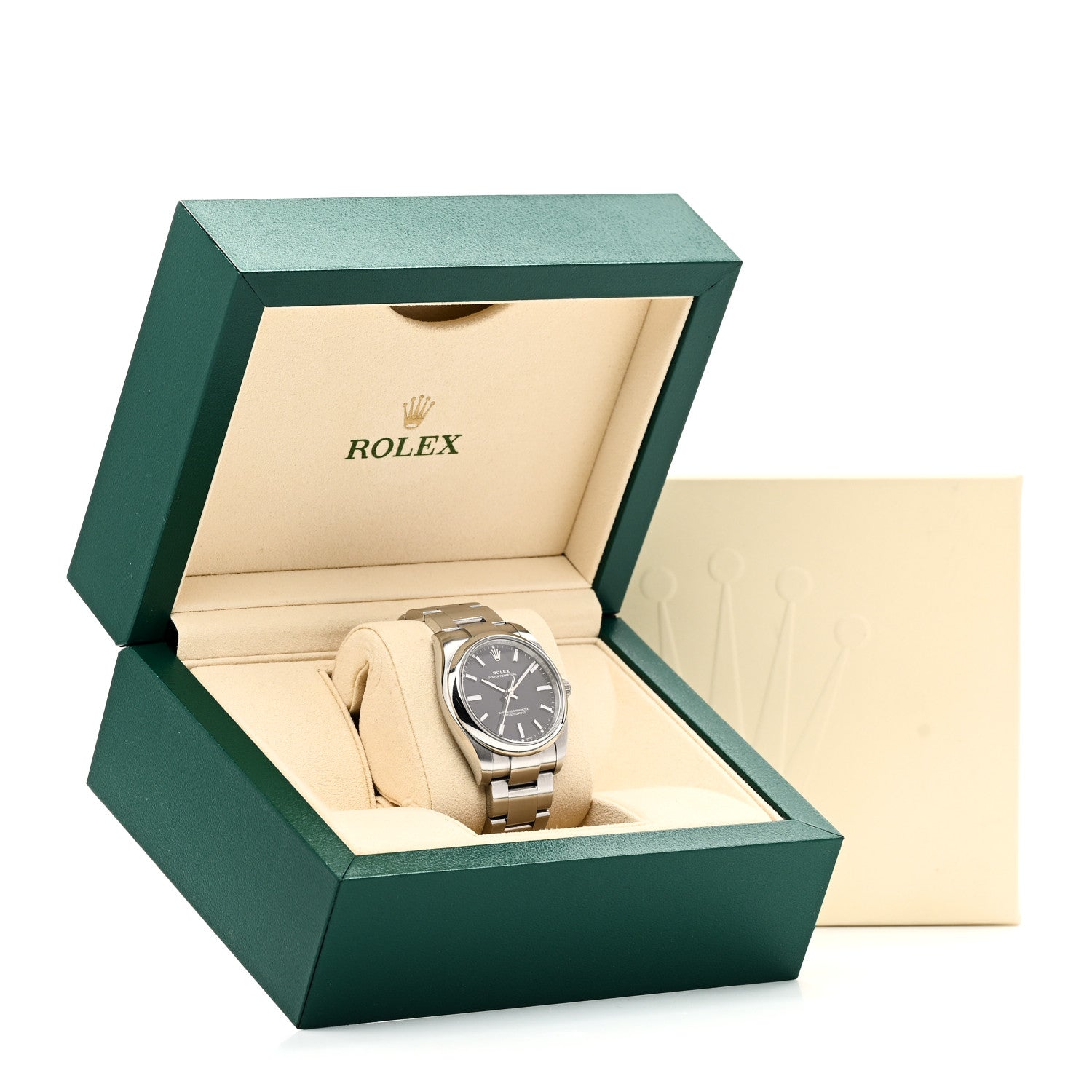 Rolex Stainless Steel 34mm Oyster Perpetual Watch Black 114200 5 of 5