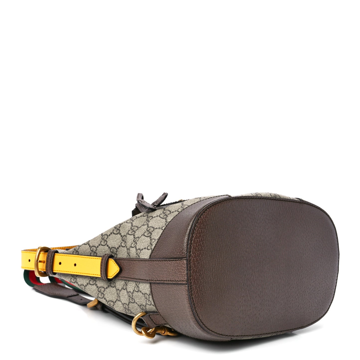 GG Supreme Monogram Neo Vintage Drawstring Bucket Backpack Beige New Acero Crop