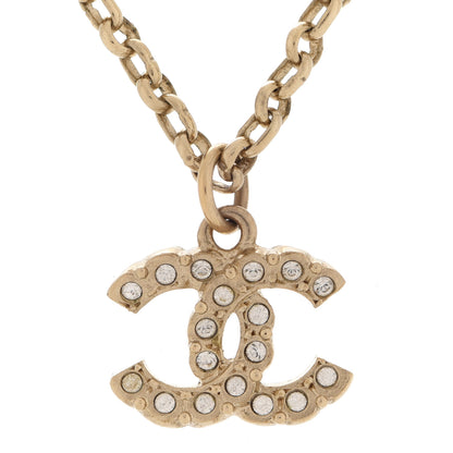 Chanel Pearl Crystal CC Pendant Necklace Gold 4 of 6