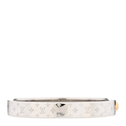 Louis Vuitton Brass Palladium Plated Nanogram Cuff M Silver 3 of 6