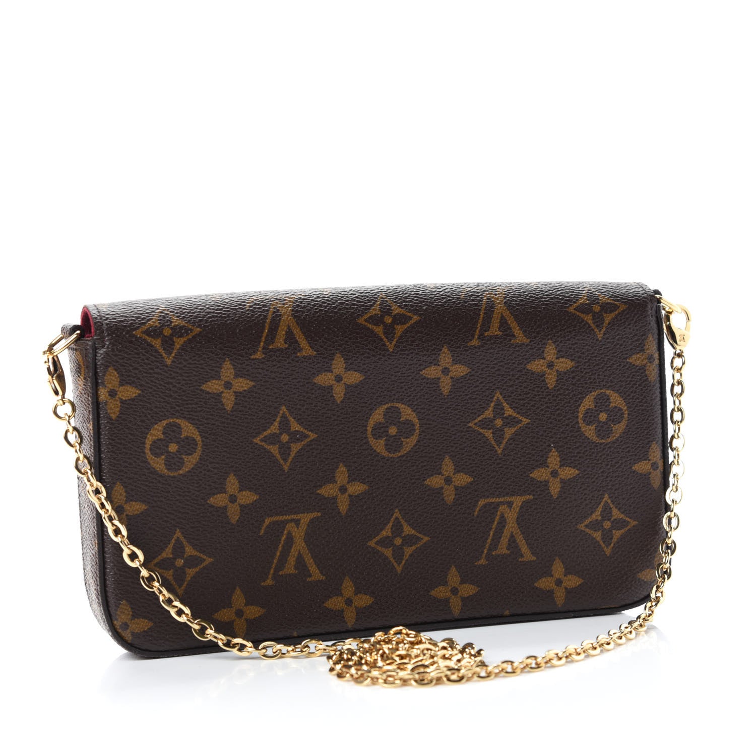Louis Vuitton Monogram Pochette Felicie Chain Wallet Fuchsia 3 of 13