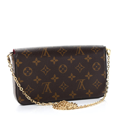 Louis Vuitton Monogram Pochette Felicie Chain Wallet Fuchsia 3 of 13